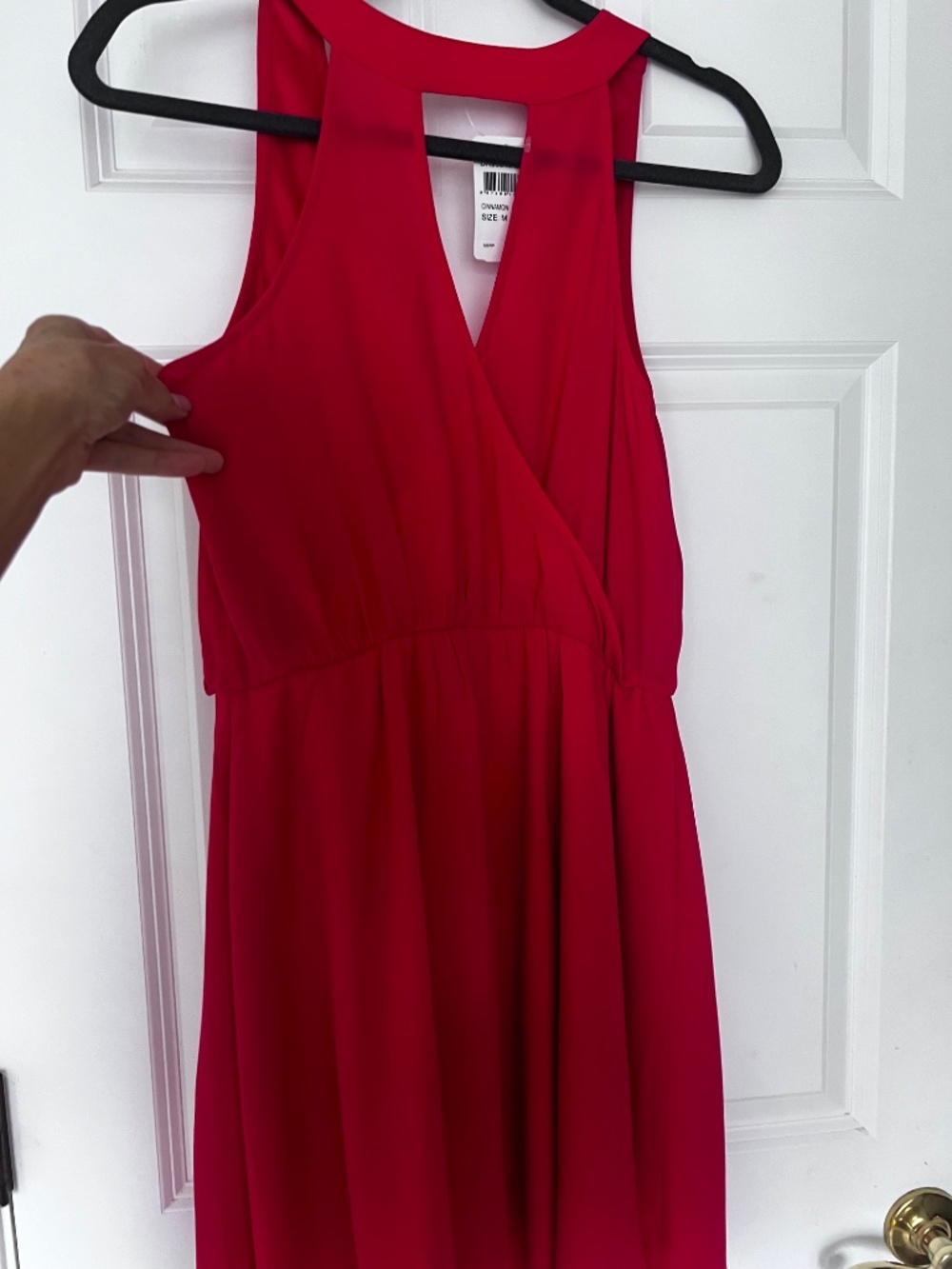 Lush Red Wrap Dress NWT Size M Nordstrom Flowy Sleeveless - Picture 7 of 7
